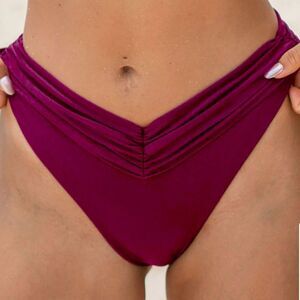 NWT BERLOOK burgundy ruched bikini bottom size Medium